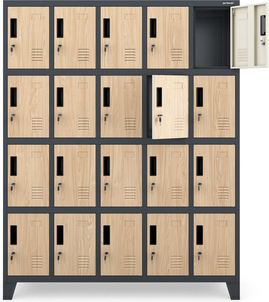 BHP szociális szekrény rekeszekkel, antracit / sonoma tölgy, 1360x1720x450 mm: ROBERT Eco Design