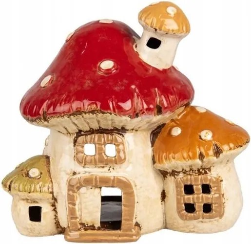 Clayre &amp; Eef kerámia gyertyatartó gomba formájában 16 cm