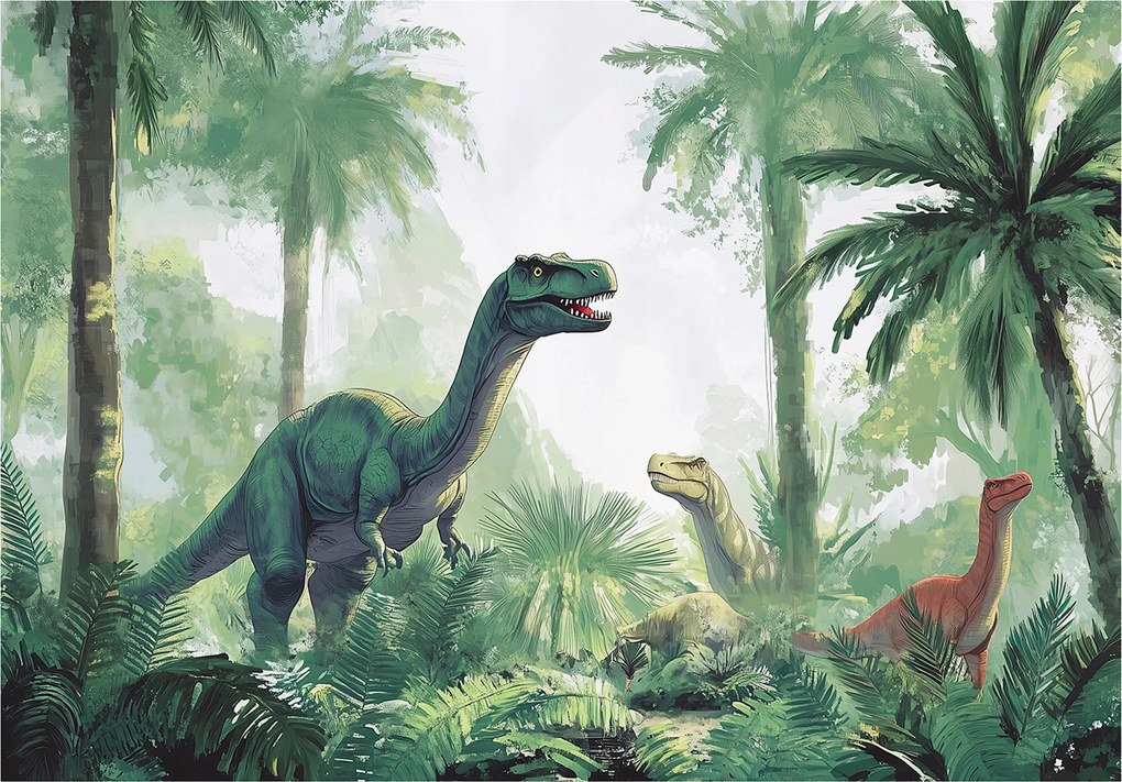 Fotótapéta Fiúknak Gyerekeknek Dinoszaurusz Dzsungel Erdő Tapéta Flizelina 150x105