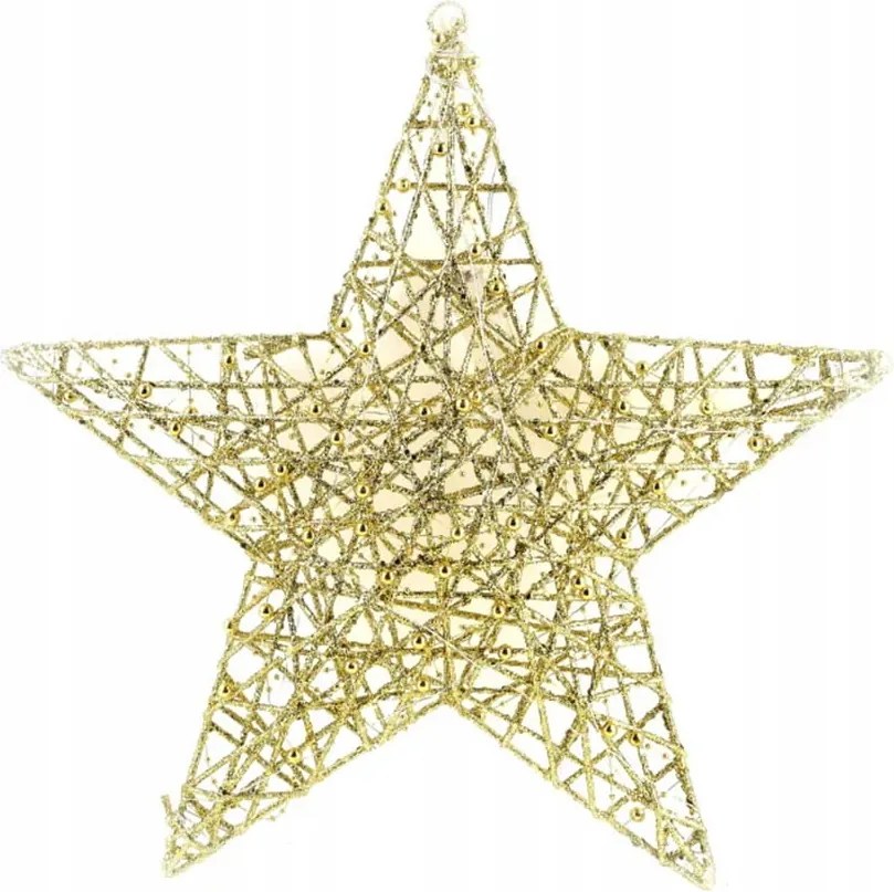 Arany csillag karácsonyfadísz, Santa Lila Christmas