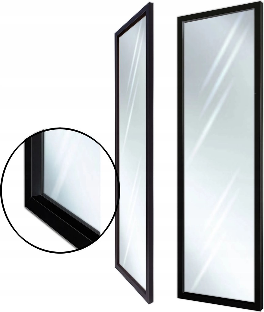 Keretes tükör 90x50 95x55 modern fekete 3D