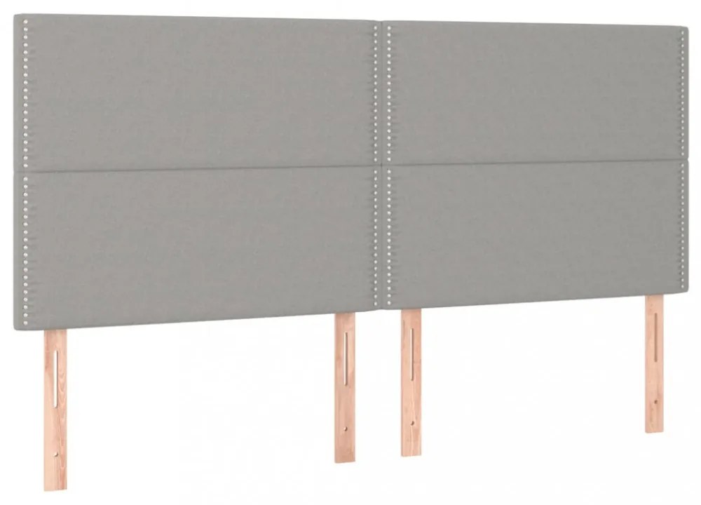 világosszürke szövet LED-es fejtámla 160x5x118/128 cm