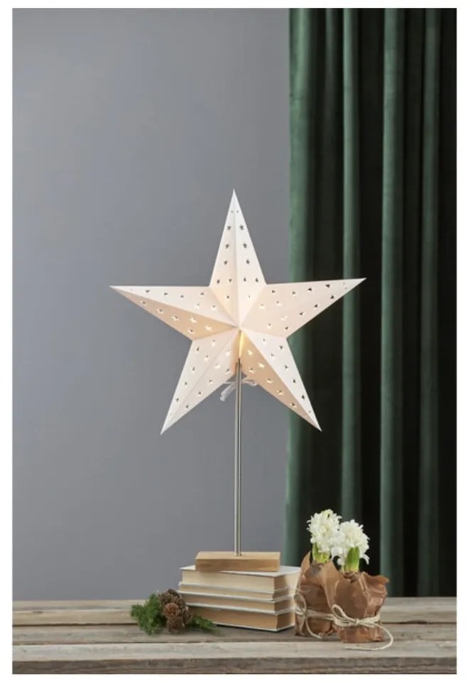 Star fehér világító csillag dekoráció, magasság 65 cm - Star Trading