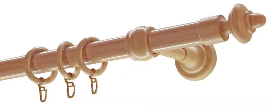 Bükk műanyag végzárós rúd karnis 200 cm