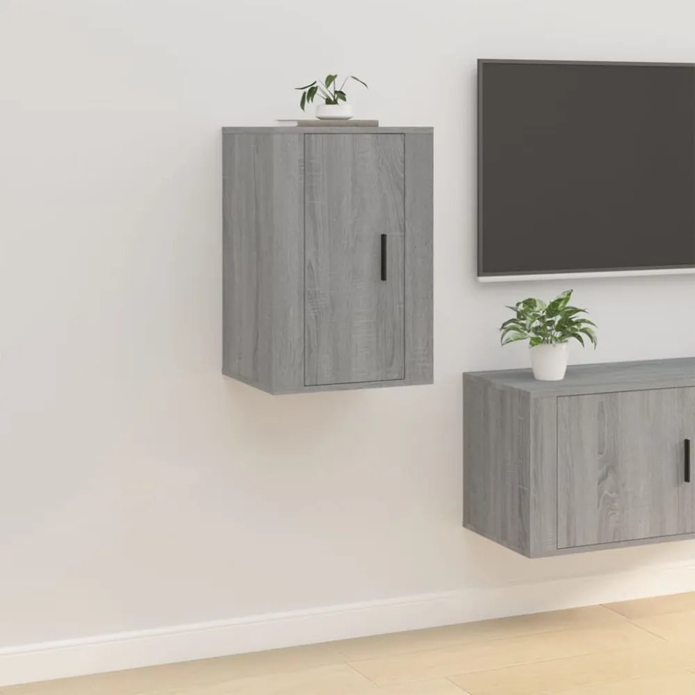 2 db szürke sonoma falra szerelhető TV-szekrény 40x34,5x60 cm