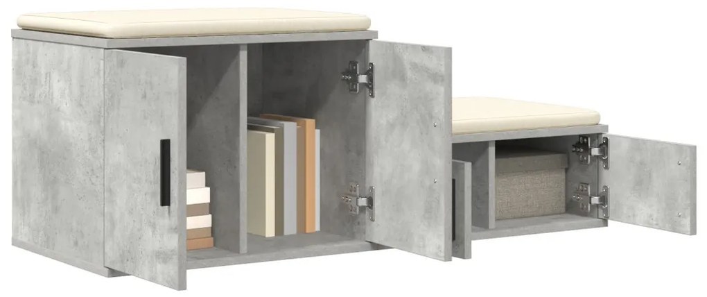 Tárolószekrény Beton Szürke 118x41x40 cm Mérnöki Fa