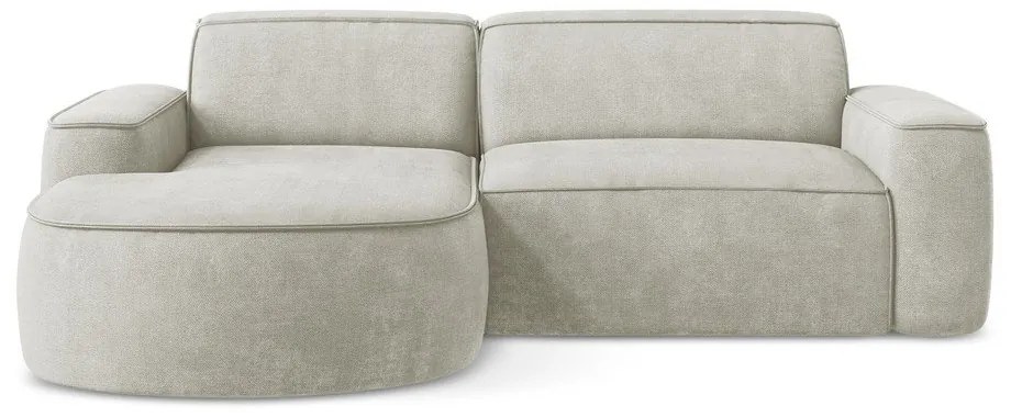 Krémszínű zsenília sarokkanapé (bal oldali-heverő résszel) Omao – Makamii