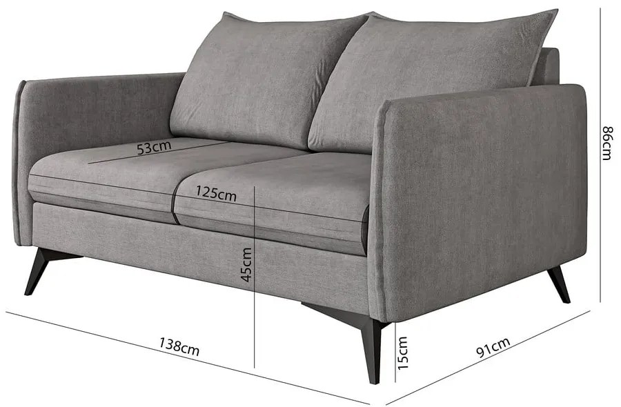 Szürke kanapé 138 cm Juli Bis – Ropez