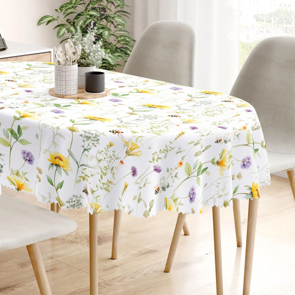 Goldea ovális teflonos terítő - réti világ 140 x 220 cm