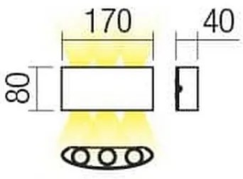 Redo 90226 - LED Kültéri fali lámpa FABO LED/6W/230V 3000K IP54 szürke