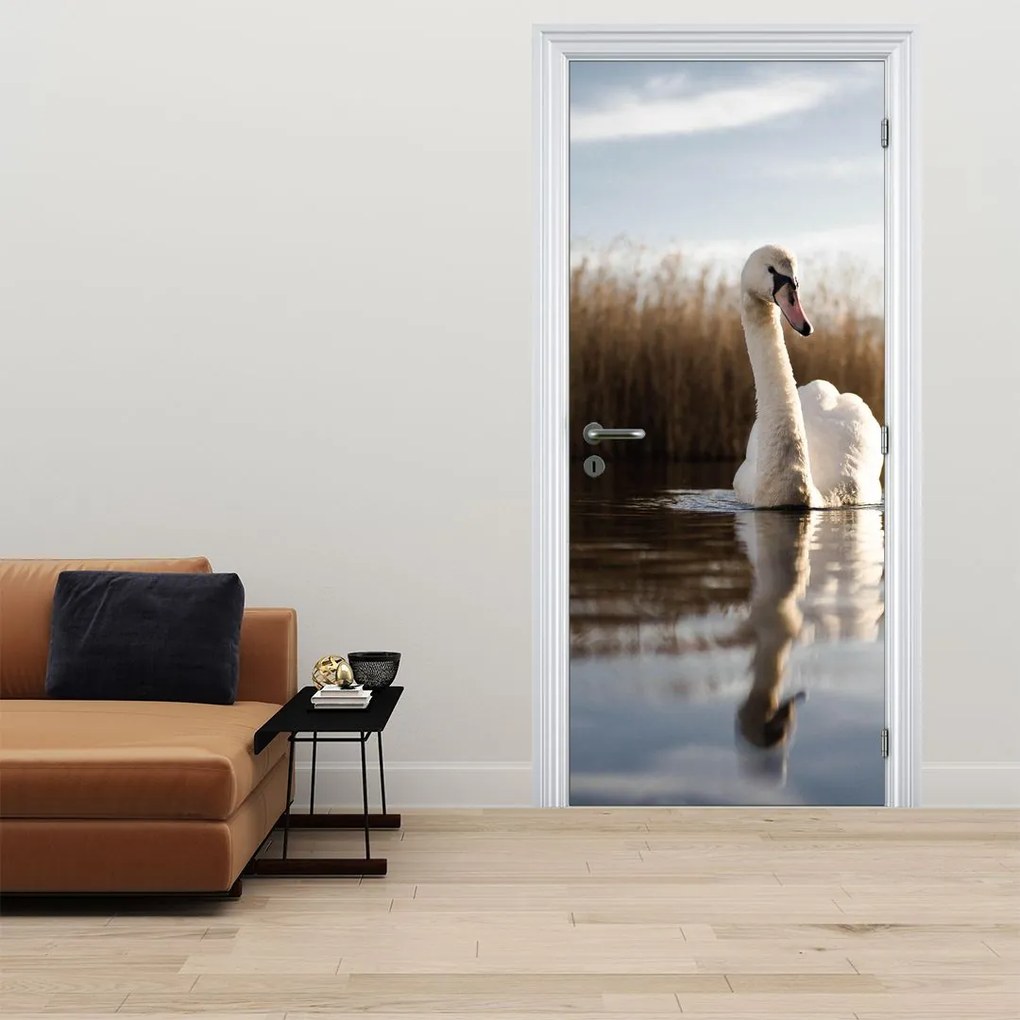 Fotótapéta ajtóra - Hattyú (95x205cm)