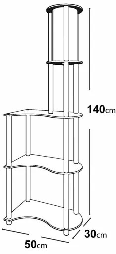 Állólámpa polcokkal 1xE27/40W/230V 140 cm fekete/barna
