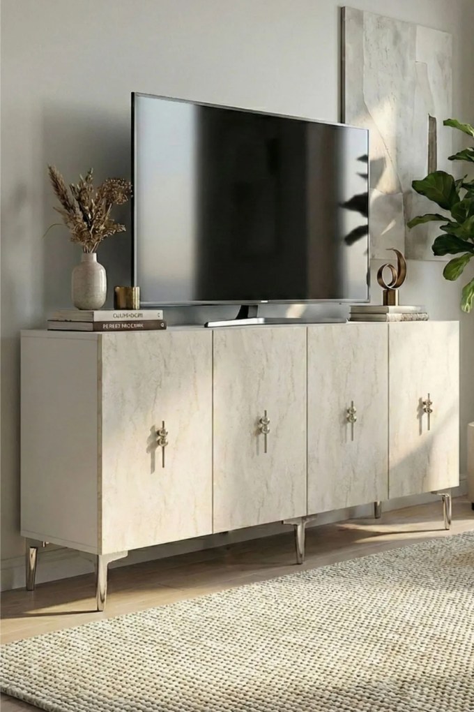 Salkım 150 - White, Travertine, Silver