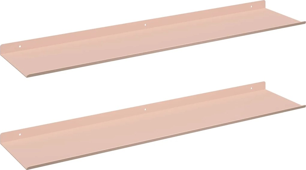 vidaXL Lebegő polc 2 pcs Rózsaszín 80 x 18 x 2,5 cm Acél