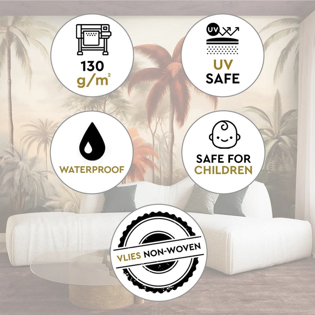 Gario Fotótapéta Narancssárga pálmafák a trópusi dzsungelben Anyag: Vlies, Méret: 350 x 245 cm