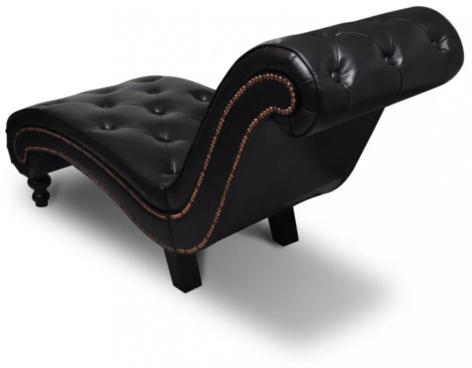 Sötétbarna műbőr dívány gombokkal