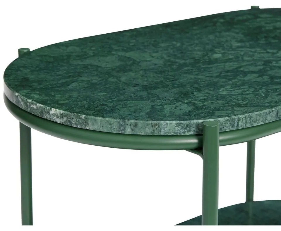 Sötétzöld márvány dohányzóasztal 34x58 cm Nusa – Hübsch