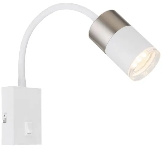 Globo 57851W - Fali spotlámpa BRISBON 1xGU10/25W/230V fehér/króm