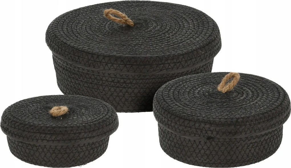 Juta Tárolókosár Huzattal 3 db-os