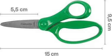 Olló, iskolai, 15 cm, FISKARS, zöld (IF1067848)