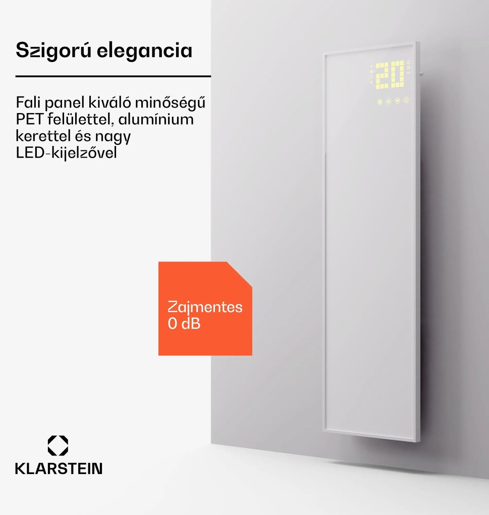Klarstein Wonderwall Smart Bornholm, infravörös hősugárzó, 30 x 100 cm, 400 W, applikáció