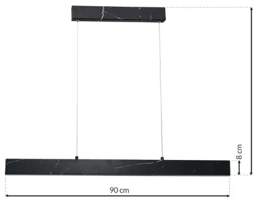 LED csillár PIERCE LED / 18W / 230V fekete