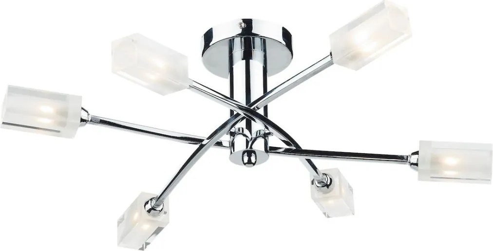 DAR LIGHTING MOR6450 MORGAN Mennyezeti Csillár Csiszolt Króm, Átlátszó G9 IP20