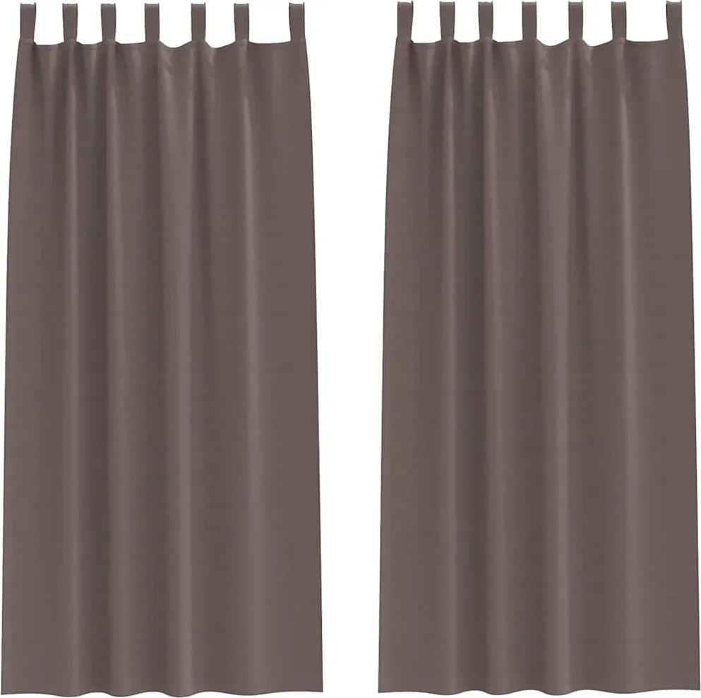 vidaXL Fekete Függöny Gyűrűkkel 2 pcs Sötét Barna 225 x 140 cm