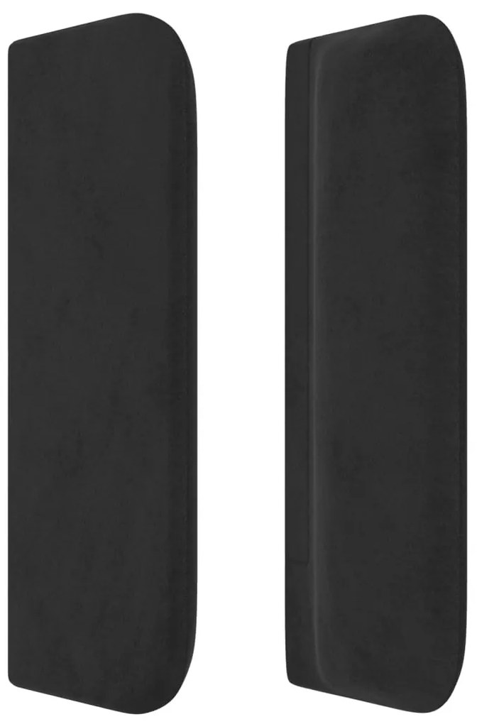 fekete bársony fejtámla szárnyakkal 103x16x78/88 cm