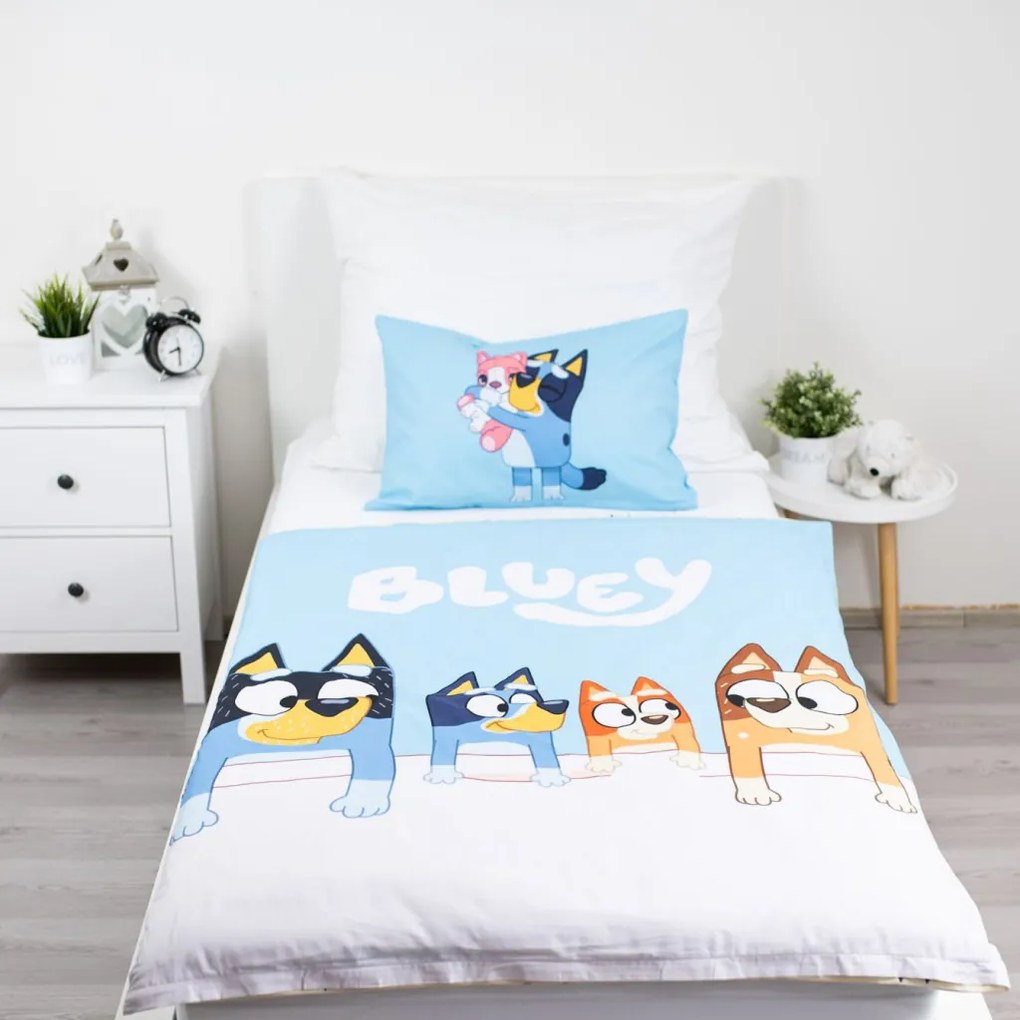 Bluey Family gyerek, ovis ágyneműhuzat 100×135cm, 40×60 cm