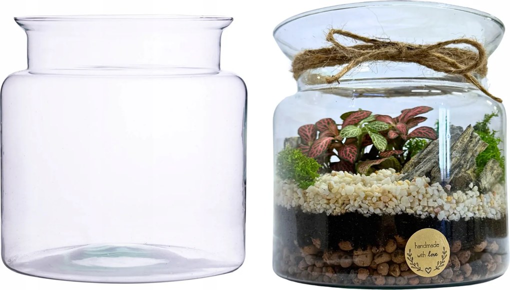 Befőttesüveg Erdő Befőttesüveg erdő üveg váza dekoráció H:15cm D:15cm