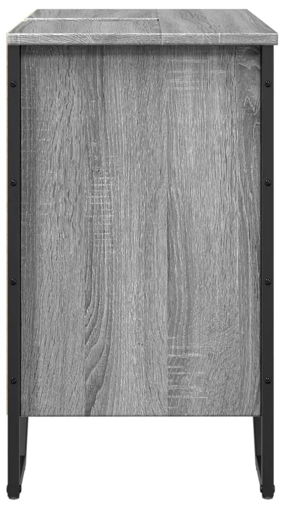 Szürke sonoma szerelt fa fürdőszobai mosdószekrény 60x35x60 cm