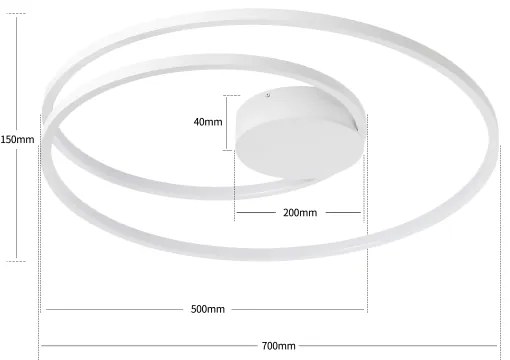 Brilagi - Dimmelhető LED mennyezeti lámpatest TWISTER LED/75W/230V átm. 70 cm fehér + távirányító