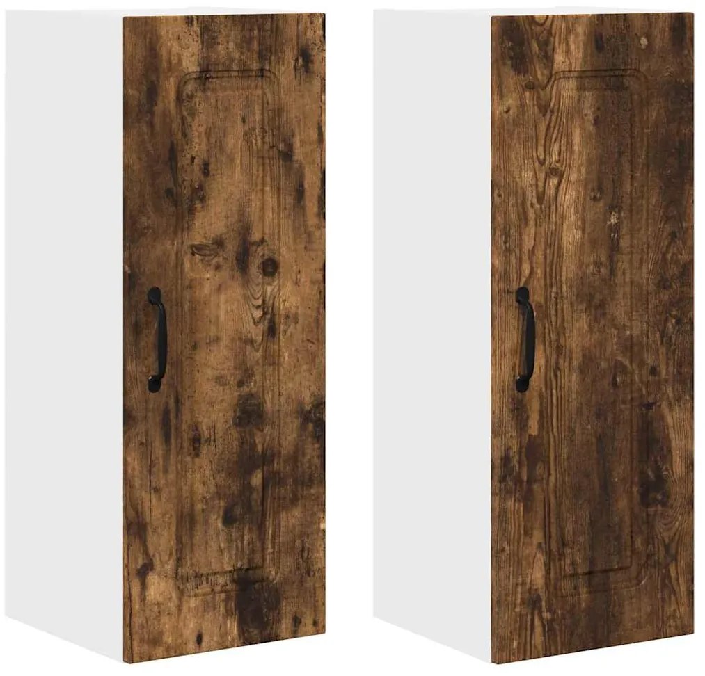 Fali konyhaszekrény 2 pcs Füstölt tölgy 30 x 31 x 80 cm Faanyag