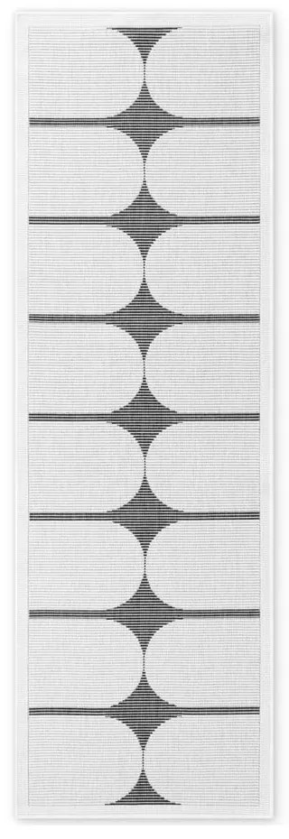 Fekete-fehér kültéri-beltéri futószőnyeg 80x250 cm Duet Bowen – NORTHRUGS