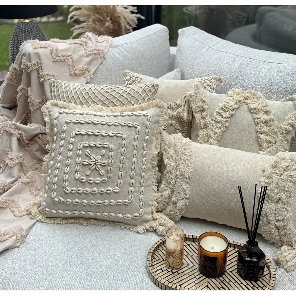 Pamut párnahuzat 43x43 cm Seashells – Mioli Decor