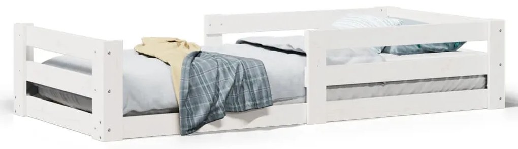 ágykeret matrac nélkül fehér 80x160 cm tömör fa fenyőfa