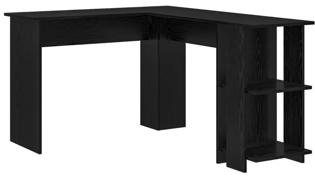 vidaXL Sarokíróasztal Fekete tölgy 140 x 113,5 x 75 cm Faanyag