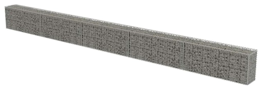 vidaXL horganyzott acél gabion fal fedéllel 600 x 30 x 50 cm