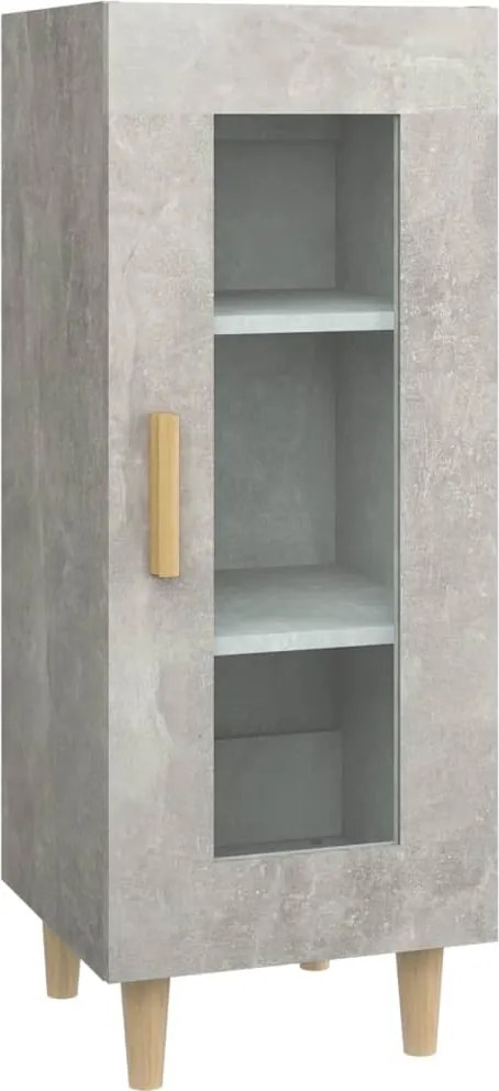 vidaXL betonszürke szerelt fa tálalószekrény 34,5 x 34 x 90 cm