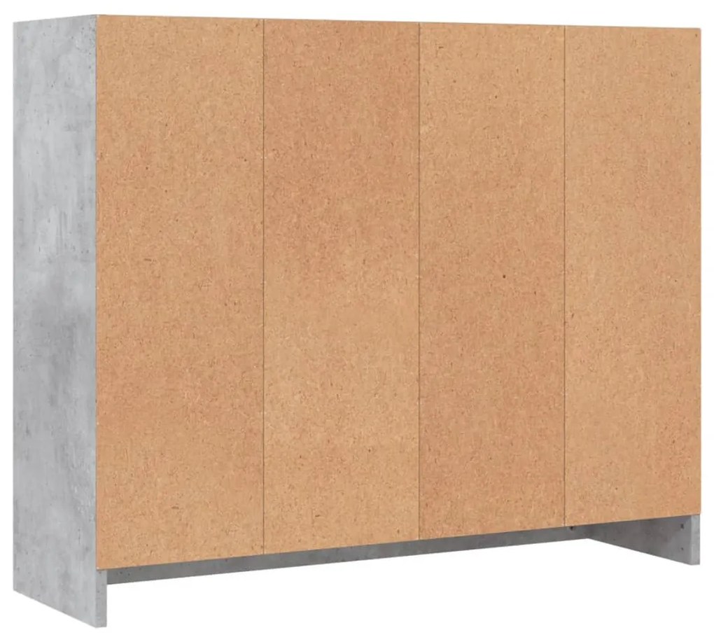 betonszürke szerelt fa tálalószekrény 91x28x75 cm