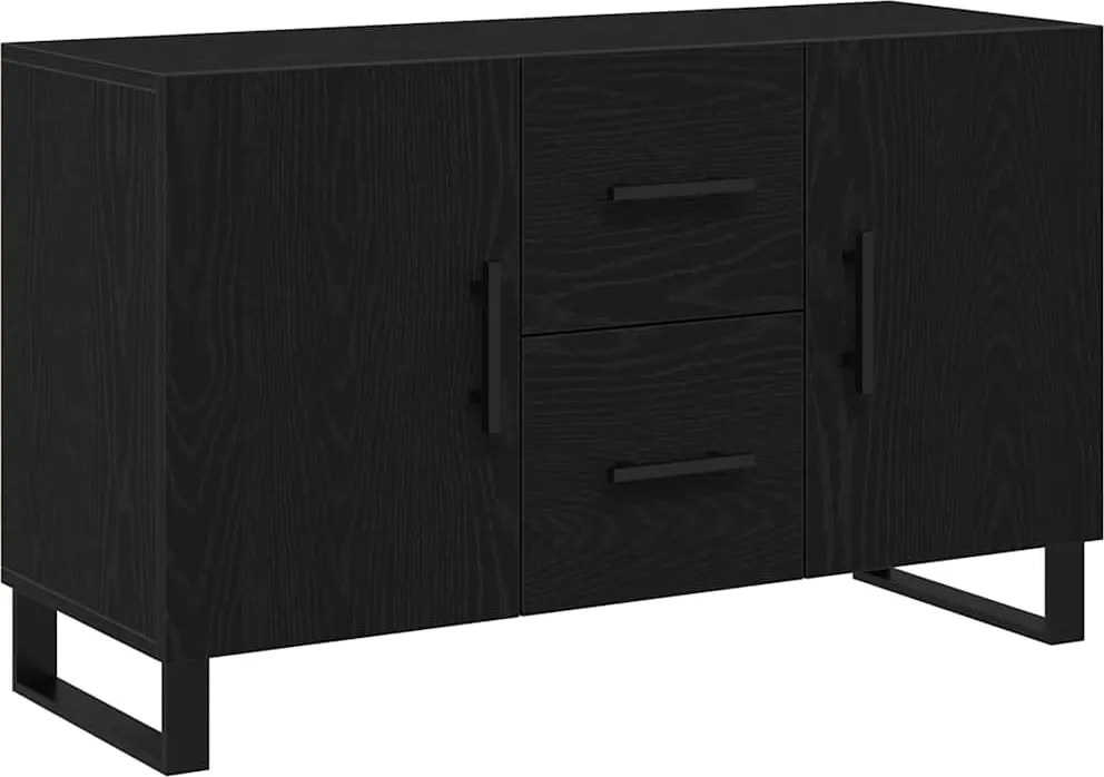 vidaXL Széf fiókkal Fekete tölgy 100 x 36 x 60 cm Faanyag