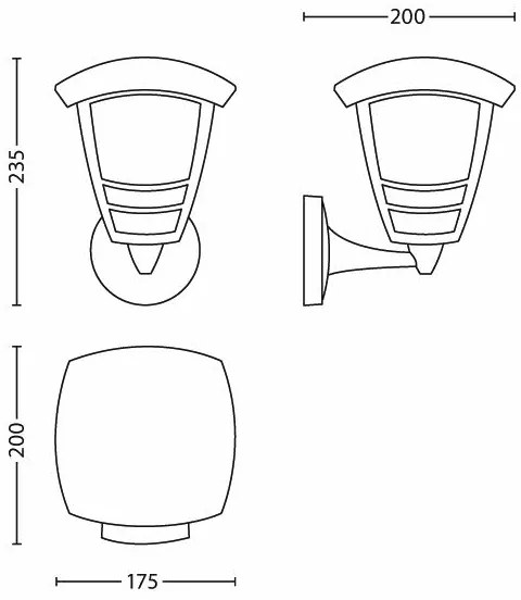 Philips 15380/30/16 - Kültéri fali lámpa MYGARDEN CREEK 1xE27/60W/230V
