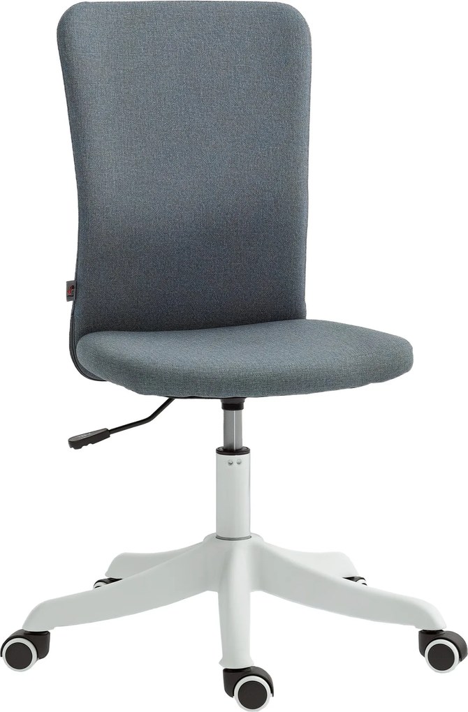 HOMCOM Karfa Nélküli Forgószék Irodai Szék Mesterséges Vászonnal Kárpitozva, Magasságállító Funkcióval, 120 kg Terhelhetőség, Szürke | Aosom