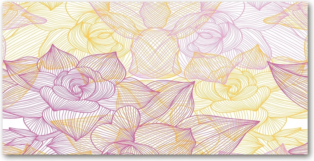 Fotó kép edzett üveg Virágos minta 140x70