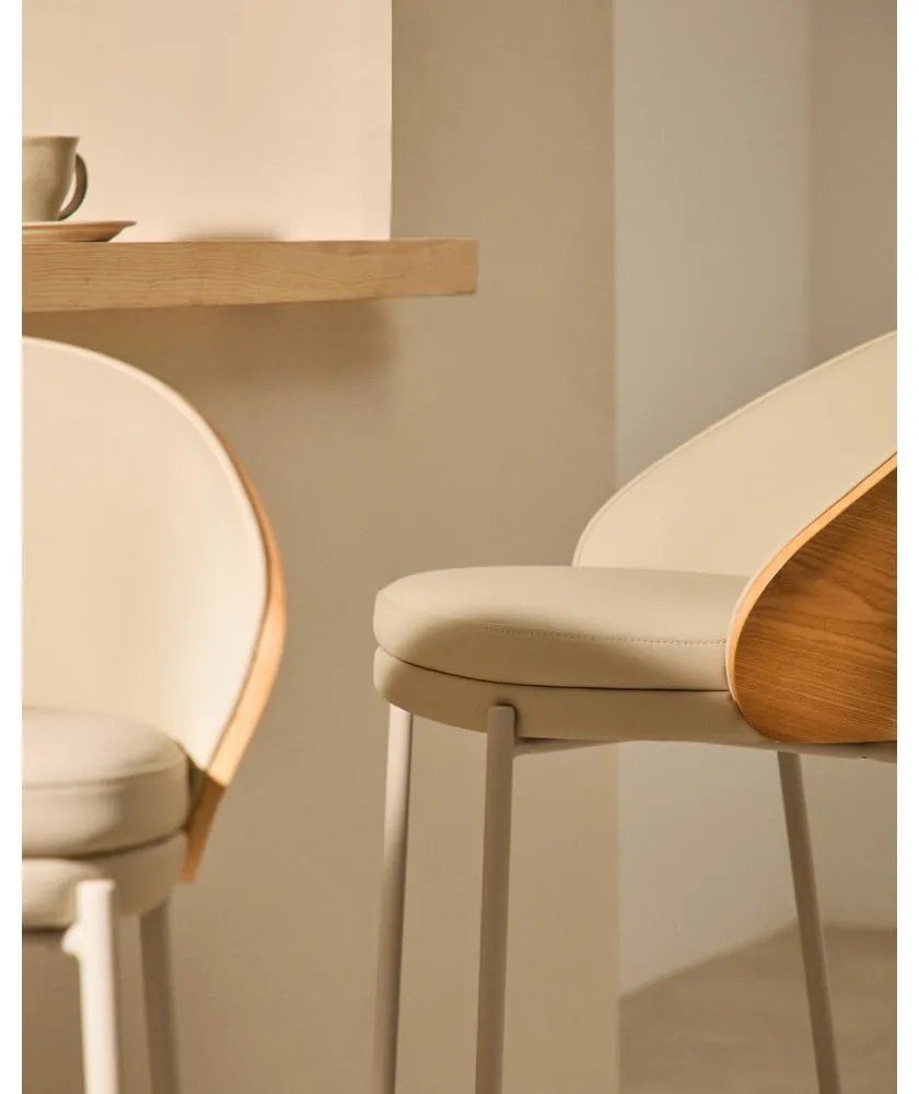 Bézs-világos natúr színű bárszék (ülésmagasság 65 cm) Eamy – Kave Home
