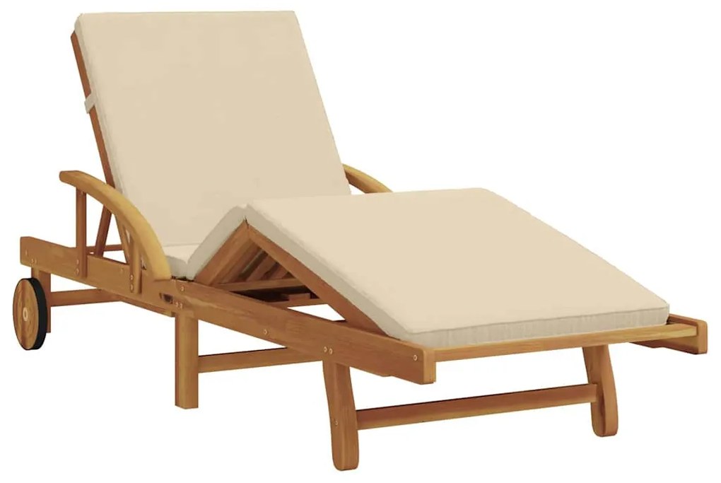 vidaXL Napozó Bézs 200 x 67 x 84 cm Tömör Akácfa