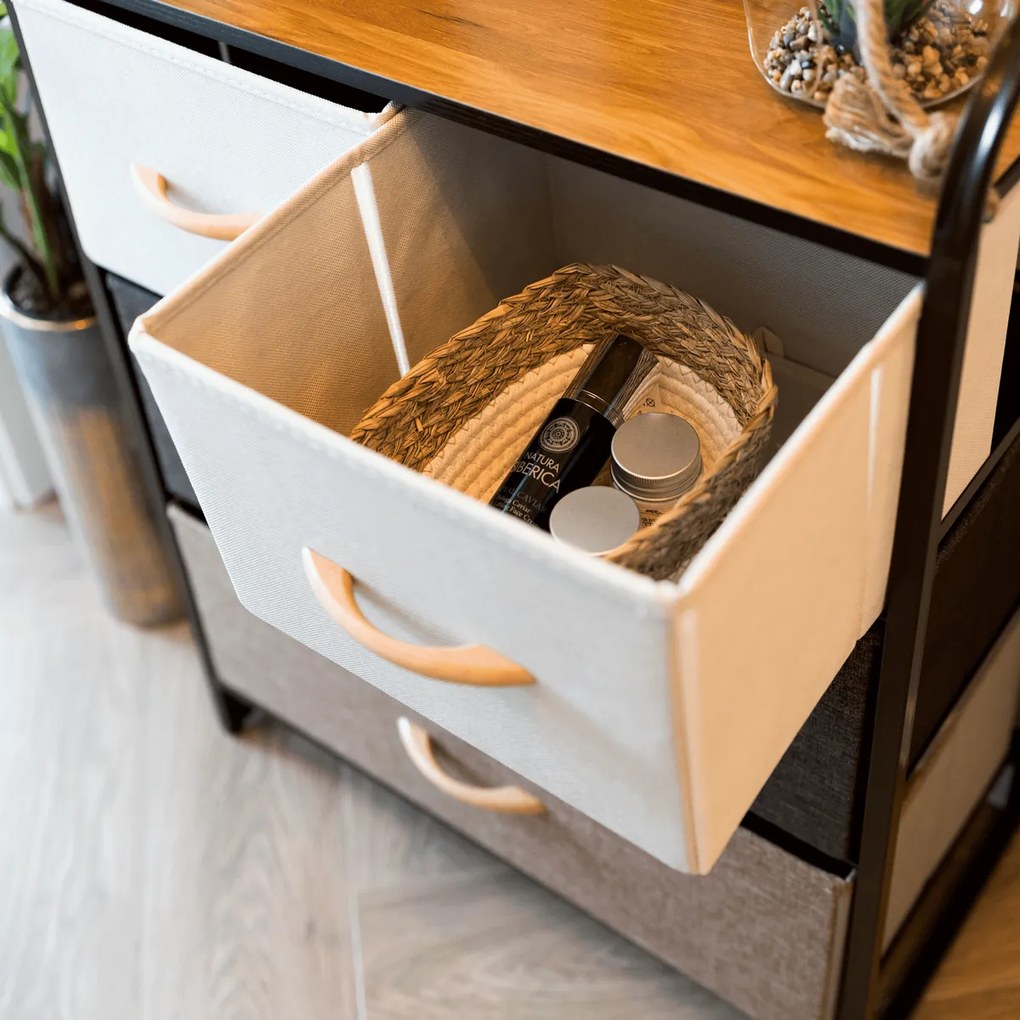 HAZEL TYP 2 szekrény szövet fiókokkal, barna, M