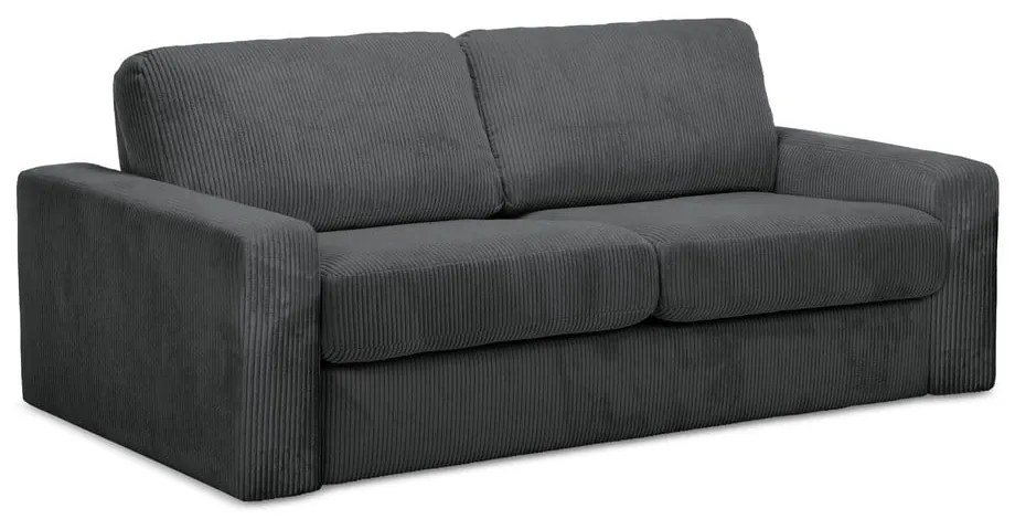 Sötétszürke kordbársony kinyitható kanapé 195 cm Nona – Makamii