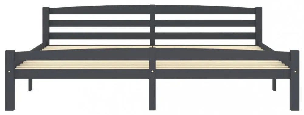 sötétszürke tömör fenyőfa ágykeret matrac nélkül 200 x 200 cm